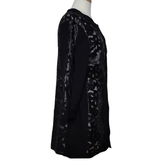 CLEO Coat Long Dressy Sheer Mesh Floral Cutout Size S - Picture 3 of 8